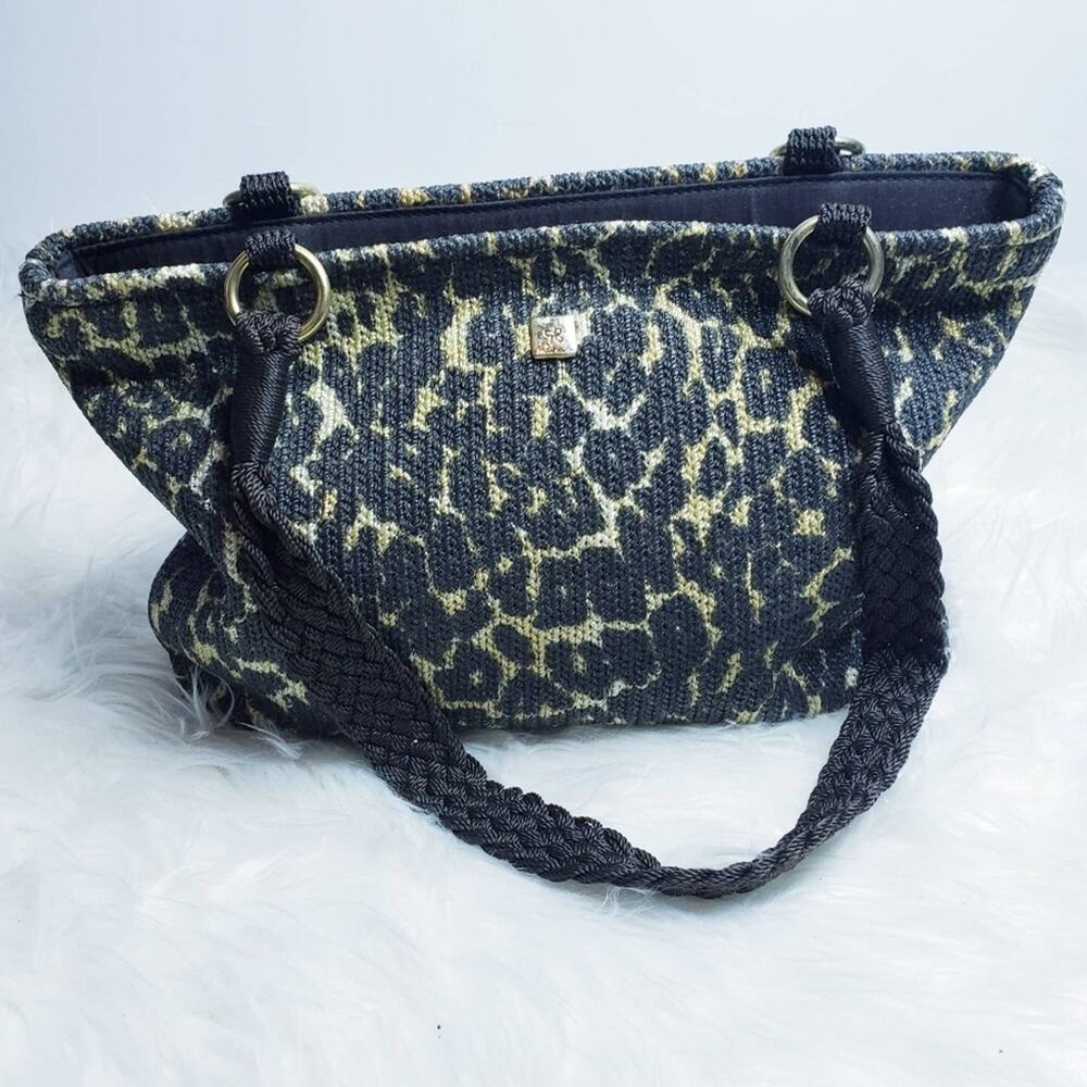 Lina leopard print woven shoulder bag purse